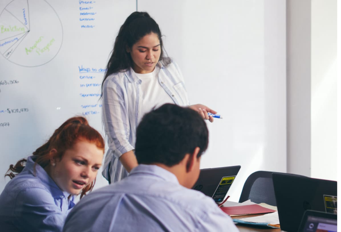 people working in groups