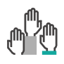 Raised hands icon